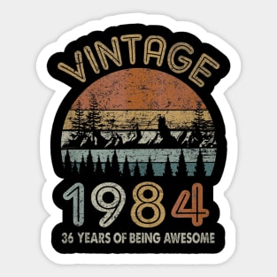 36 Years Old Retro Vintage 1984 36th Birthday Gifts Sticker